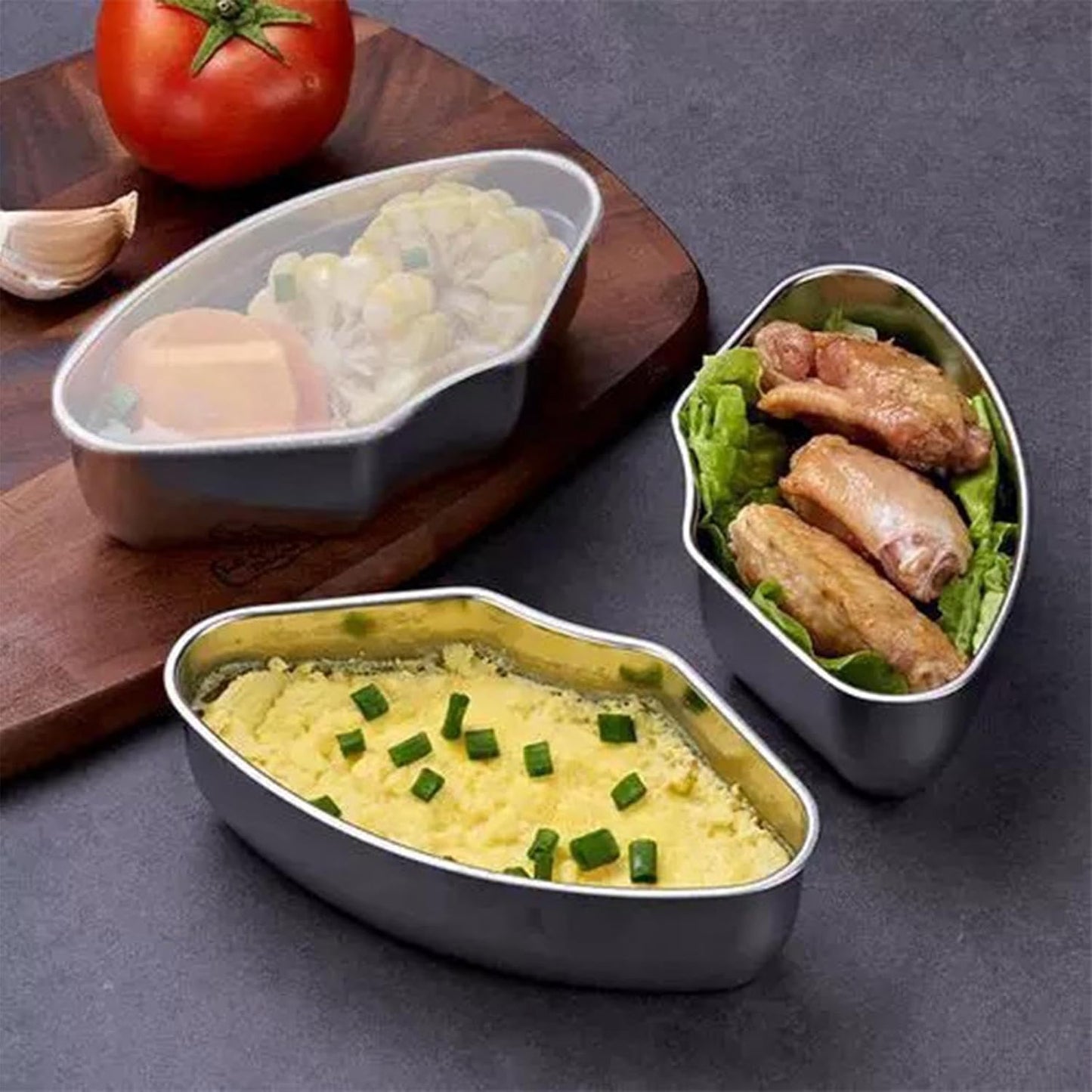 Stainless Steel Fan-Shaped Steamer Basket Tray - 5.98x3.54 inch Insert Pot Food Holder with Lid for Rice & Breakfast Cooking
