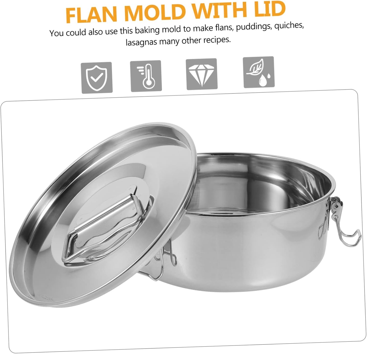 Stainless Steel Flan Molds with Lids - Ideal for Cooking Pudding and Steaming - Versatile Cookware