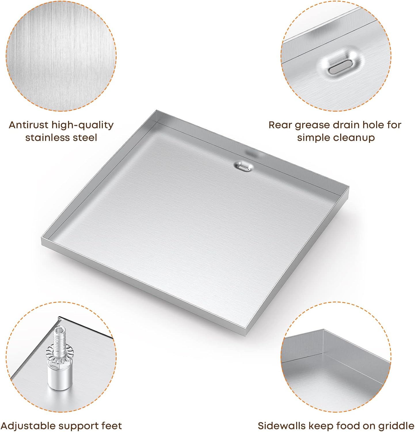 Stainless Steel Flat Top Griddle Replacement for Royal Gourmet Regal GB2000 Gas Grill
