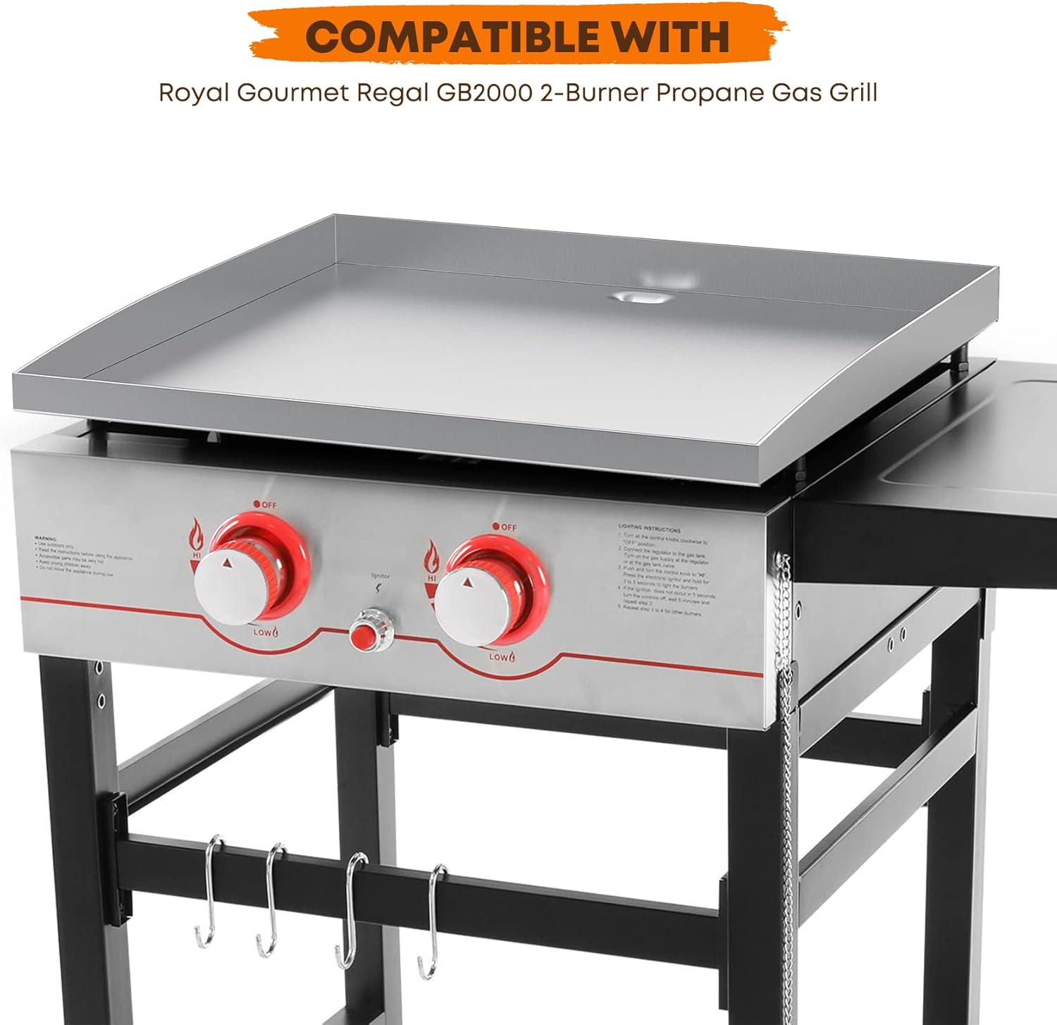 Stainless Steel Flat Top Griddle Replacement for Royal Gourmet Regal GB2000 Gas Grill