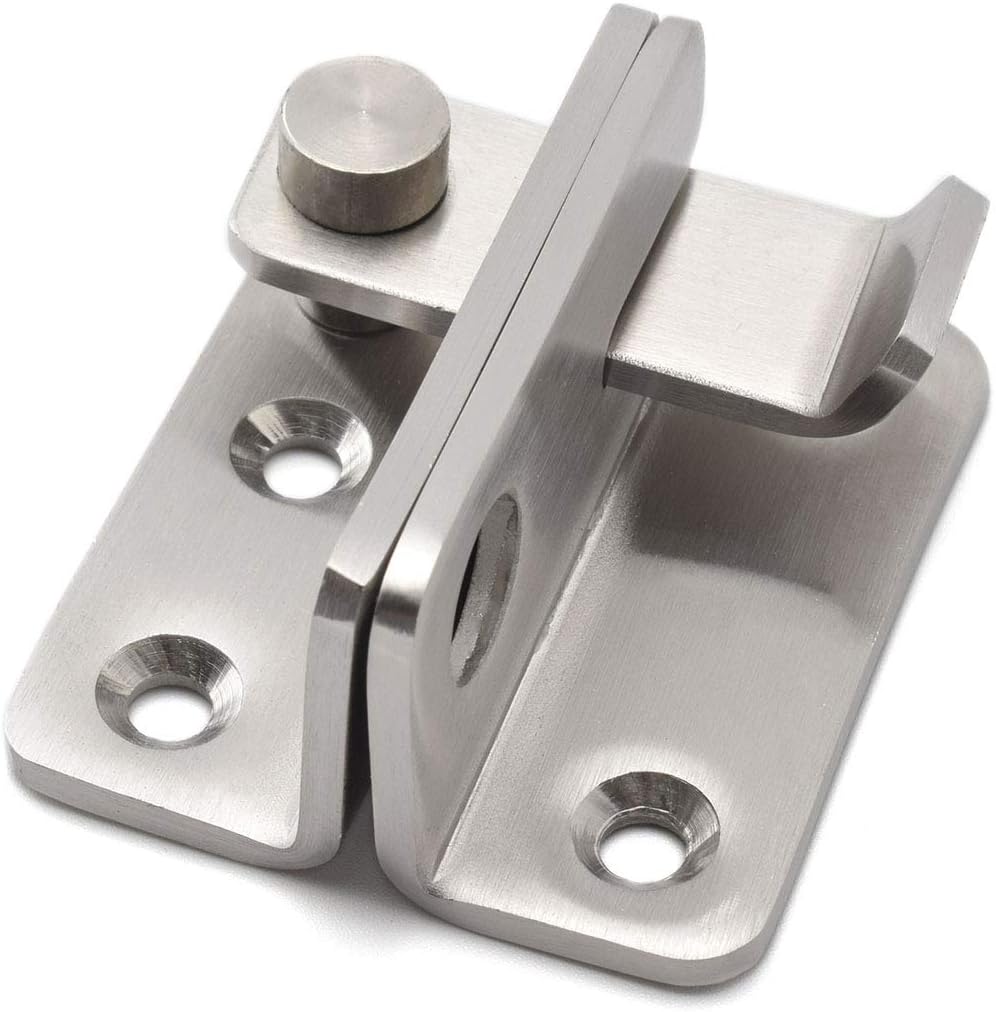 Stainless Steel Flip Gate Latch Lock with Padlock Hole for Sliding Door/Cabinet Furniture - Brushed Finish (1 Pack)