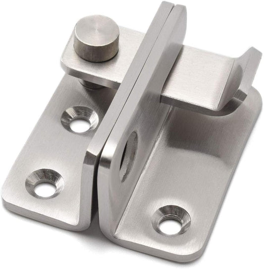 Stainless Steel Flip Gate Latch Lock with Padlock Hole for Sliding Door/Cabinet Furniture - Brushed Finish (1 Pack)