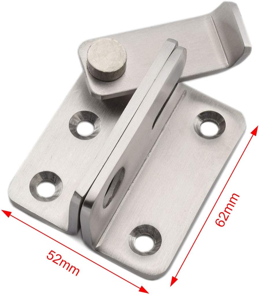 Stainless Steel Flip Gate Latch Lock with Padlock Hole for Sliding Door/Cabinet Furniture - Brushed Finish (1 Pack)