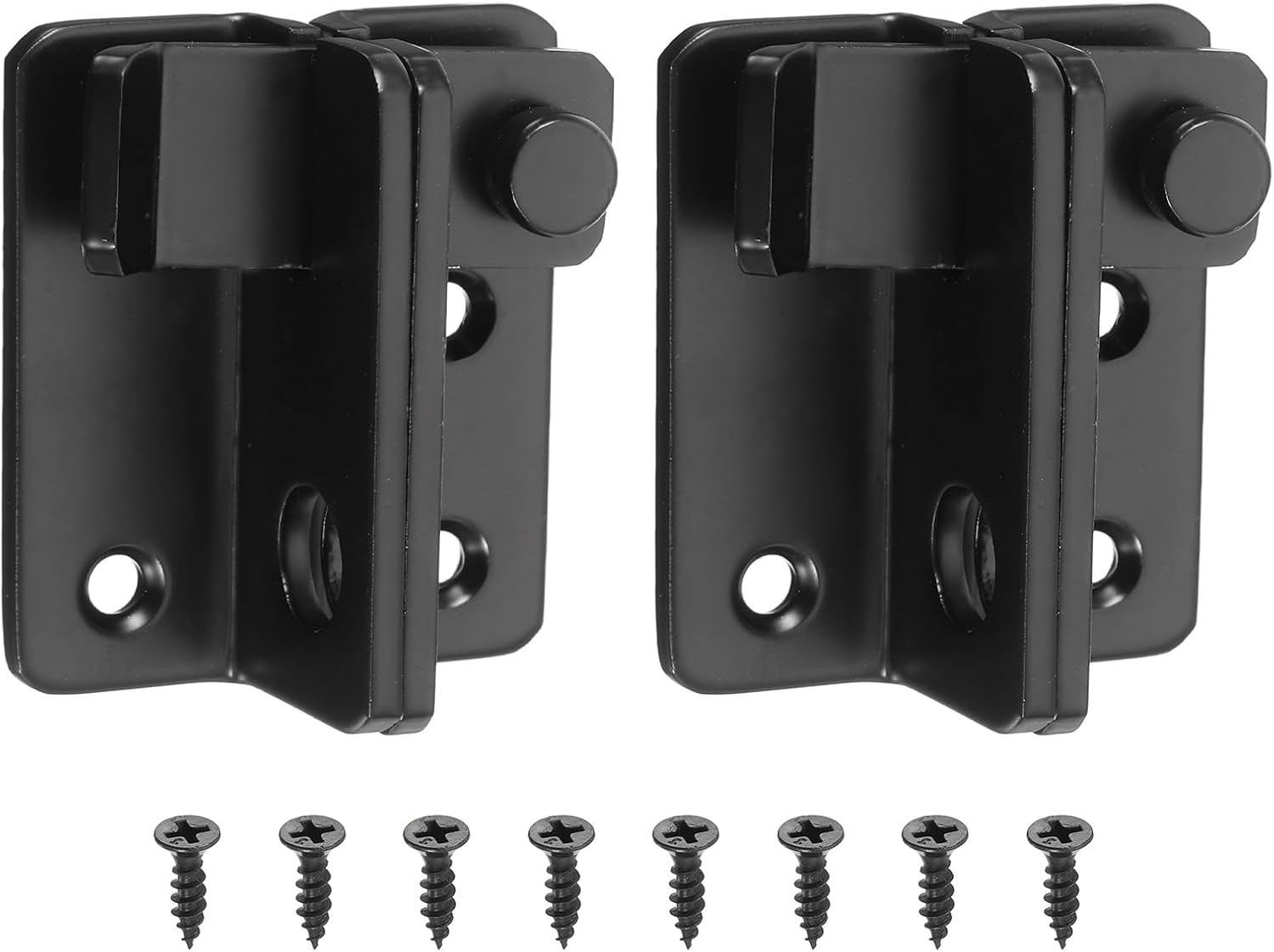 Stainless Steel Flip Gate Latch Set with Padlock Hole for Barn Cabinet Pet Cage - 2 Pack, Right Open, Black - Ideal for Wood Fence, Garage, Window - 62mm