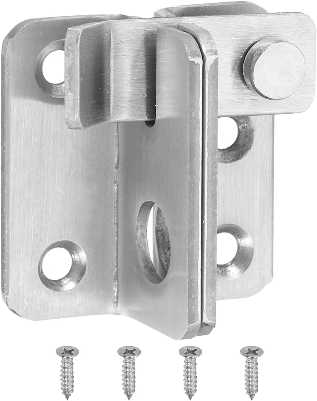 Stainless Steel Flip Gate Latch with Padlock Hole for Barns, Cabinets, Pet Cages - 45mm Slide Bolt Lock - Right Open, Silver