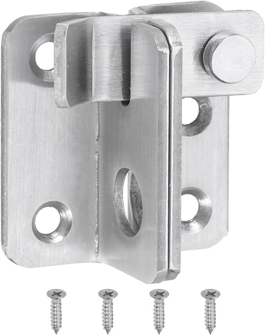 Stainless Steel Flip Gate Latch with Padlock Hole for Barns, Cabinets, Pet Cages - 45mm Slide Bolt Lock - Right Open, Silver