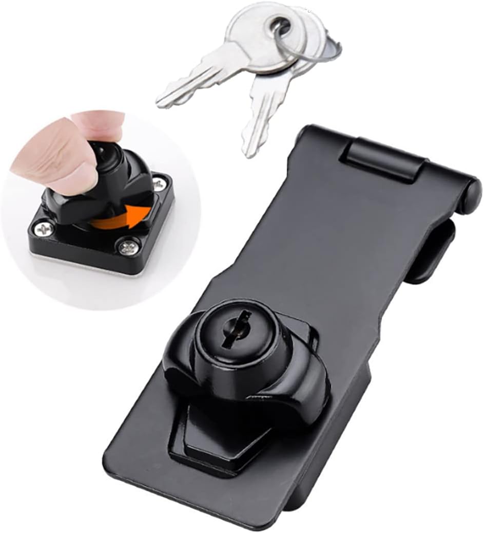 Stainless Steel Flip Latch Heavy Duty Hasp Safety Lock for Double Doors - 3mm Thick, Brushed Nickel Finish - Ideal for Windows, Barns, Closets, and Garages - 3 Inch, 1 Piece