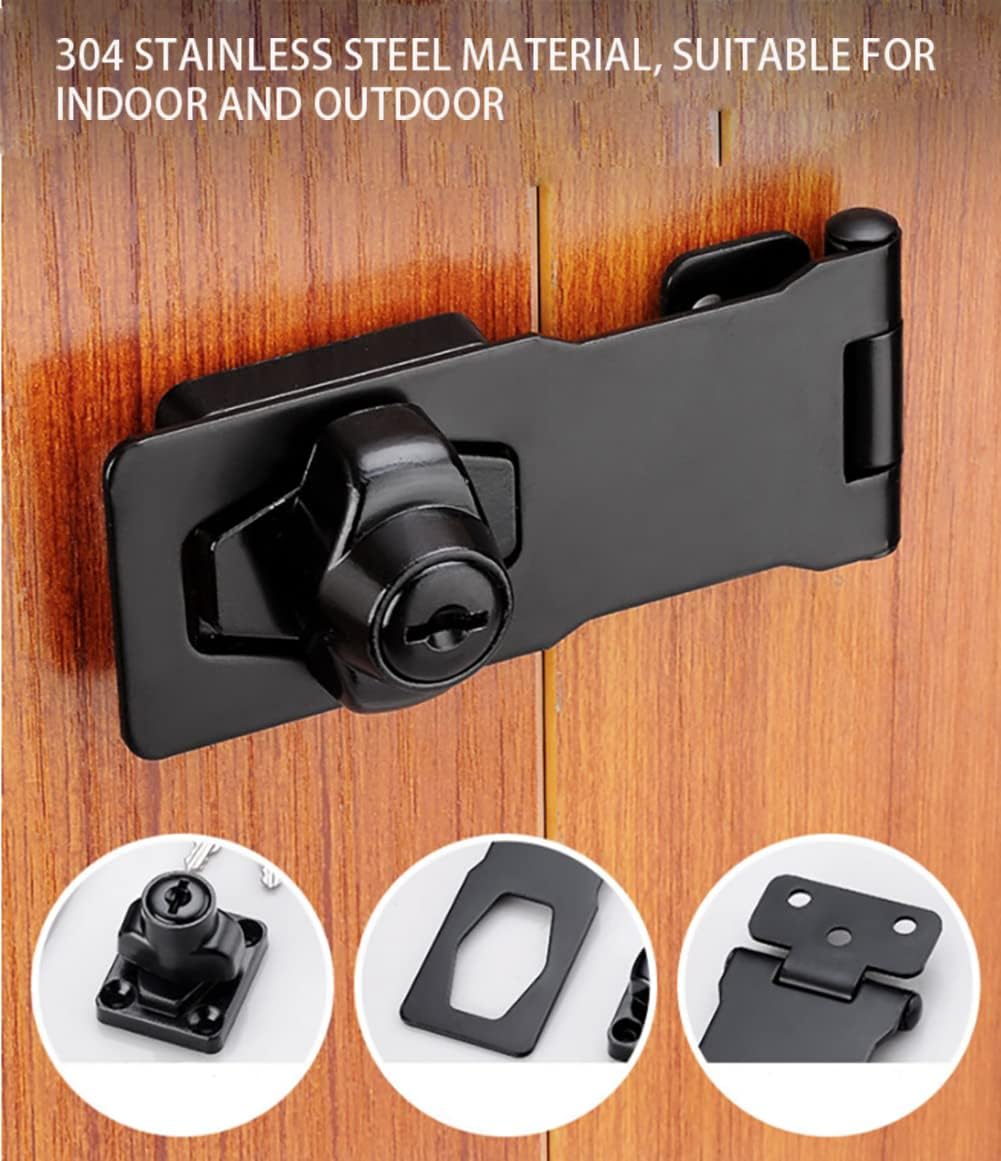 Stainless Steel Flip Latch Heavy Duty Hasp Safety Lock for Double Doors - 3mm Thick, Brushed Nickel Finish - Ideal for Windows, Barns, Closets, and Garages - 3 Inch, 1 Piece