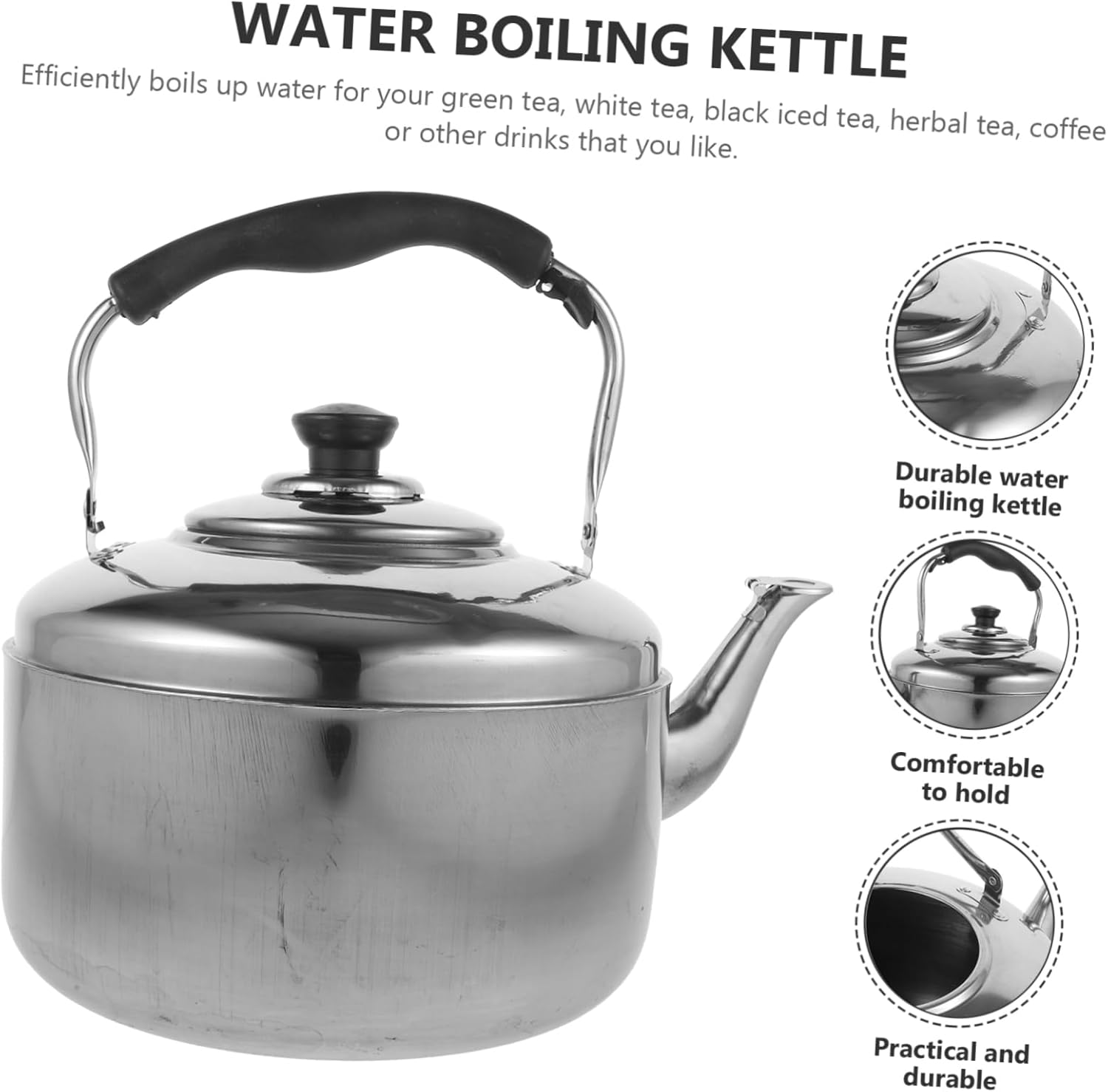 Stainless Steel Foldable Electric Tea Kettle for Camping and Gas Stove