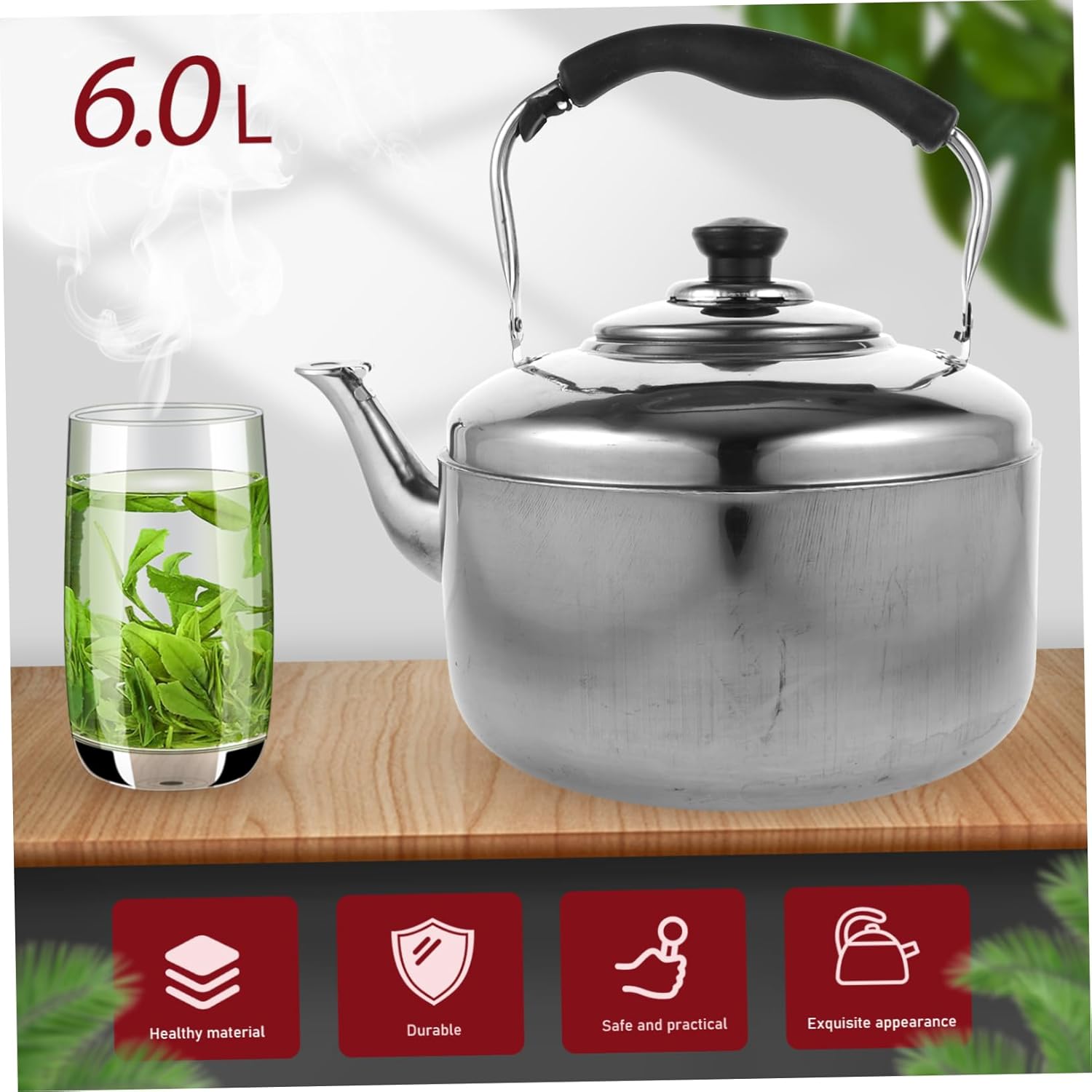Stainless Steel Foldable Electric Tea Kettle for Camping and Gas Stove