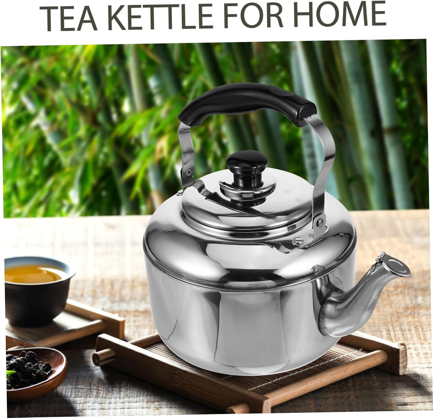 Stainless Steel Foldable Whistling Kettle with Infuser - Vintage Tea Pot for Camping and Home Use