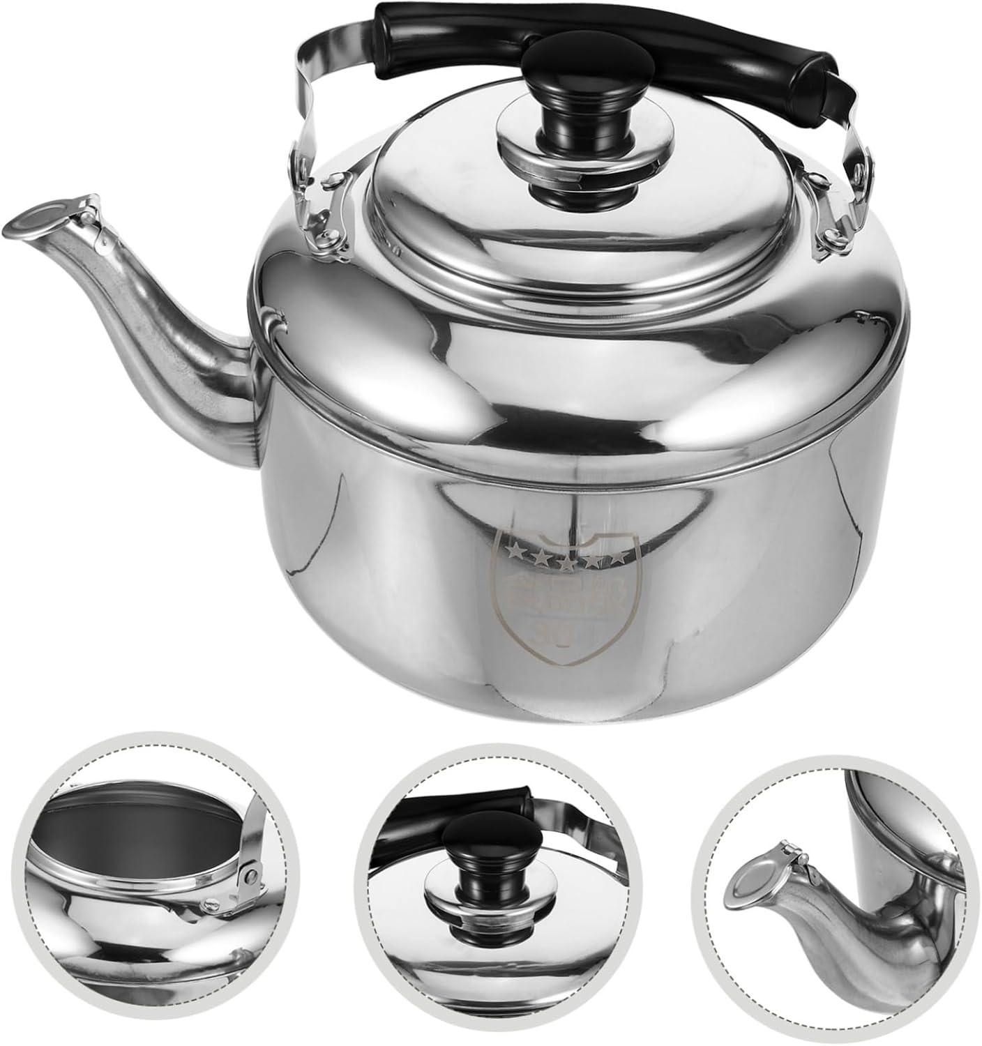 Stainless Steel Foldable Whistling Kettle with Infuser - Vintage Tea Pot for Camping and Home Use