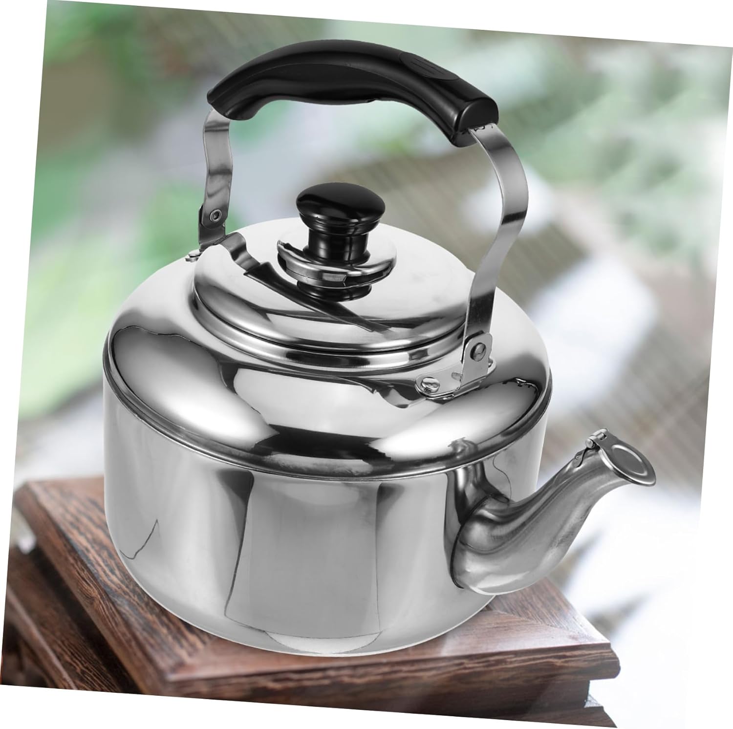 Stainless Steel Foldable Whistling Kettle with Infuser - Vintage Tea Pot for Camping and Home Use