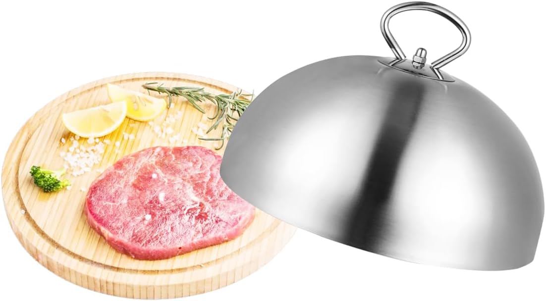 Stainless Steel Food Tent Covers for Picnic, Round Steaming Cover, Griddle, Cake Cover - Anti Oil Plate Steak Cover