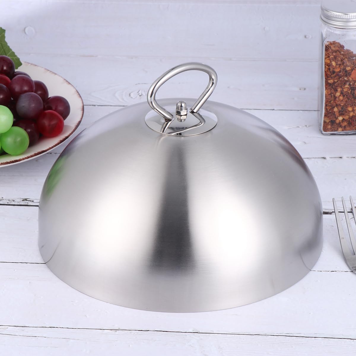 Stainless Steel Food Tent Covers for Picnic, Round Steaming Cover, Griddle, Cake Cover - Anti Oil Plate Steak Cover