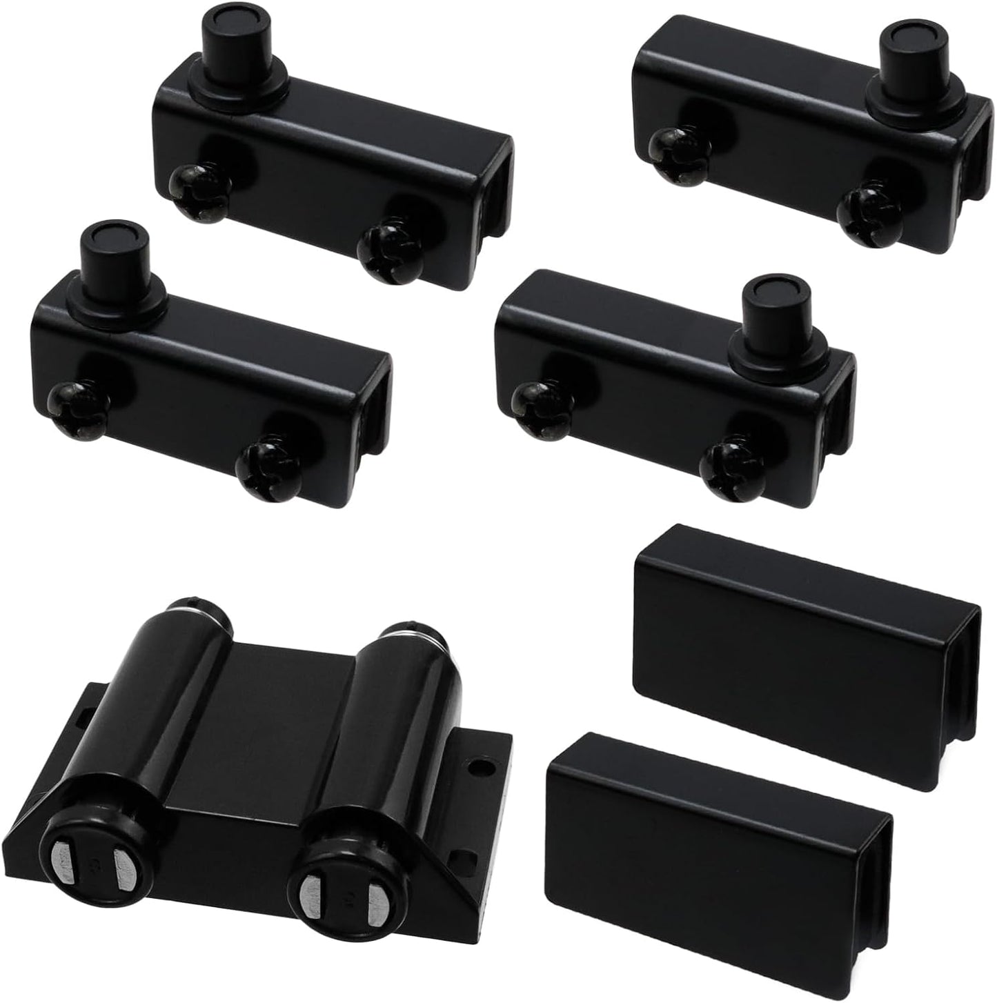 Stainless Steel Glass Door Pivot Hinge Set with Double Head Magnetic Catch Closures for 5-6mm Glass Door