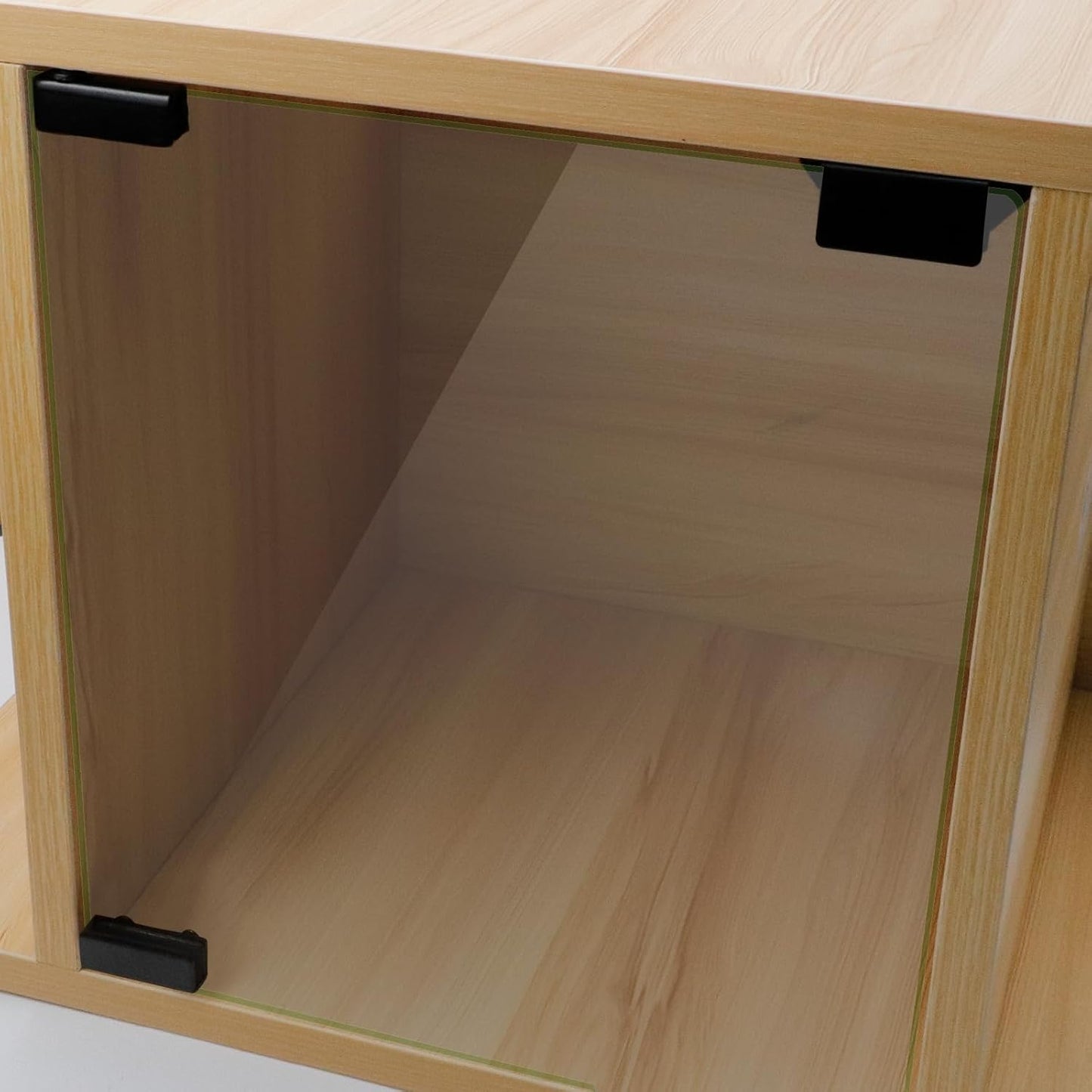 Stainless Steel Glass Door Pivot Hinge Set with Double Head Magnetic Catch Closures for 5-6mm Glass Door