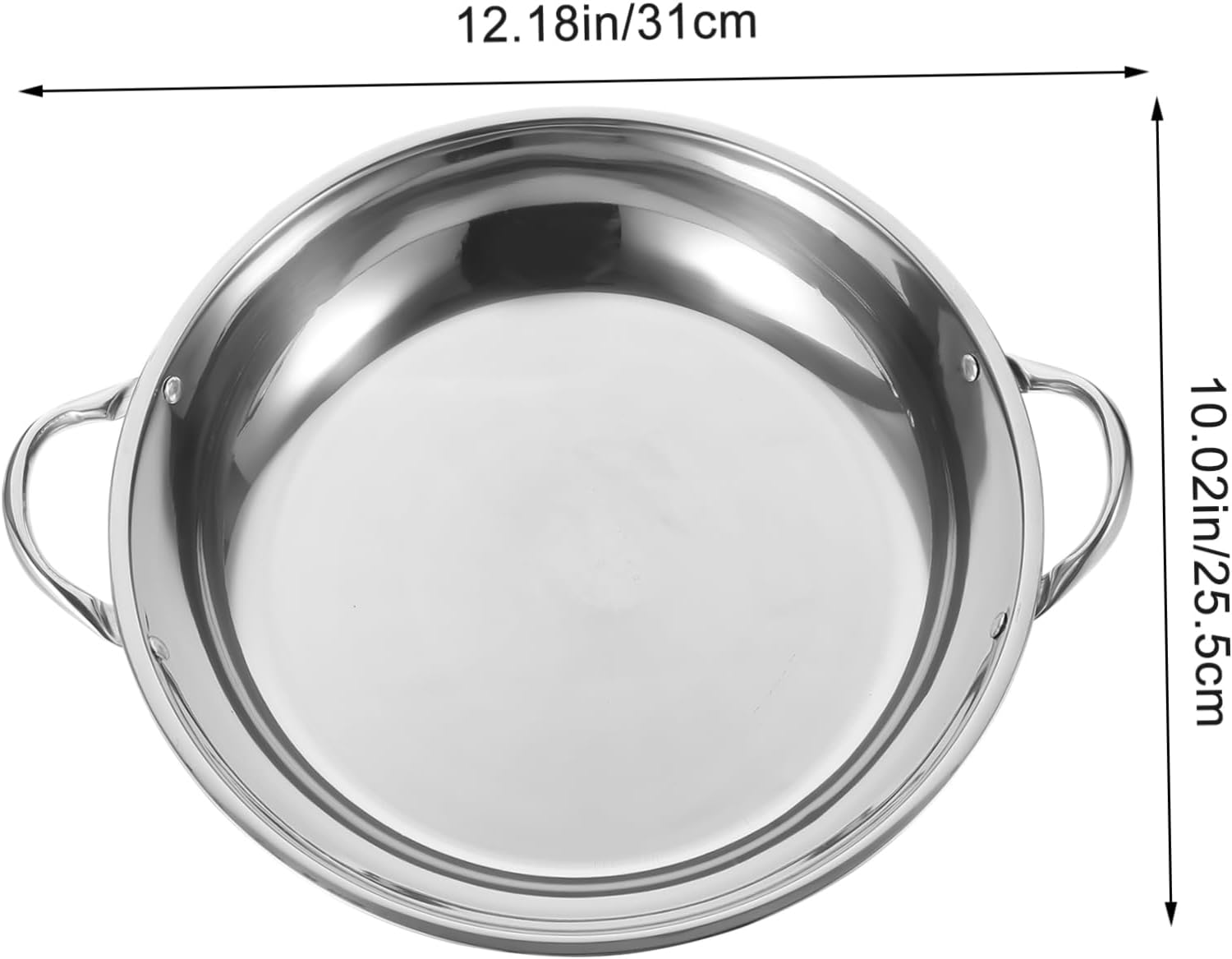 Stainless Steel Griddle Wok Pan Set for Induction Cooking - Soup, Fryer, Curry Bowls, Hot Pot, Roasting, Skillet, Oven Safe - Silver