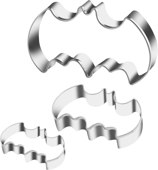 Stainless Steel Halloween Bat Cookie Cutter Set - 3 Piece Biscuit Cutters by KSPOWWIN