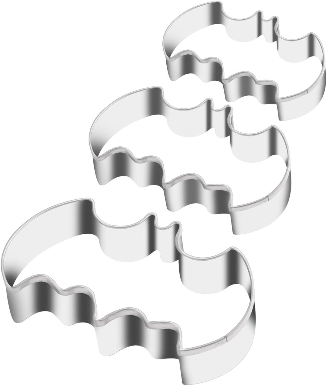 Stainless Steel Halloween Bat Cookie Cutter Set - 3 Piece Biscuit Cutters by KSPOWWIN