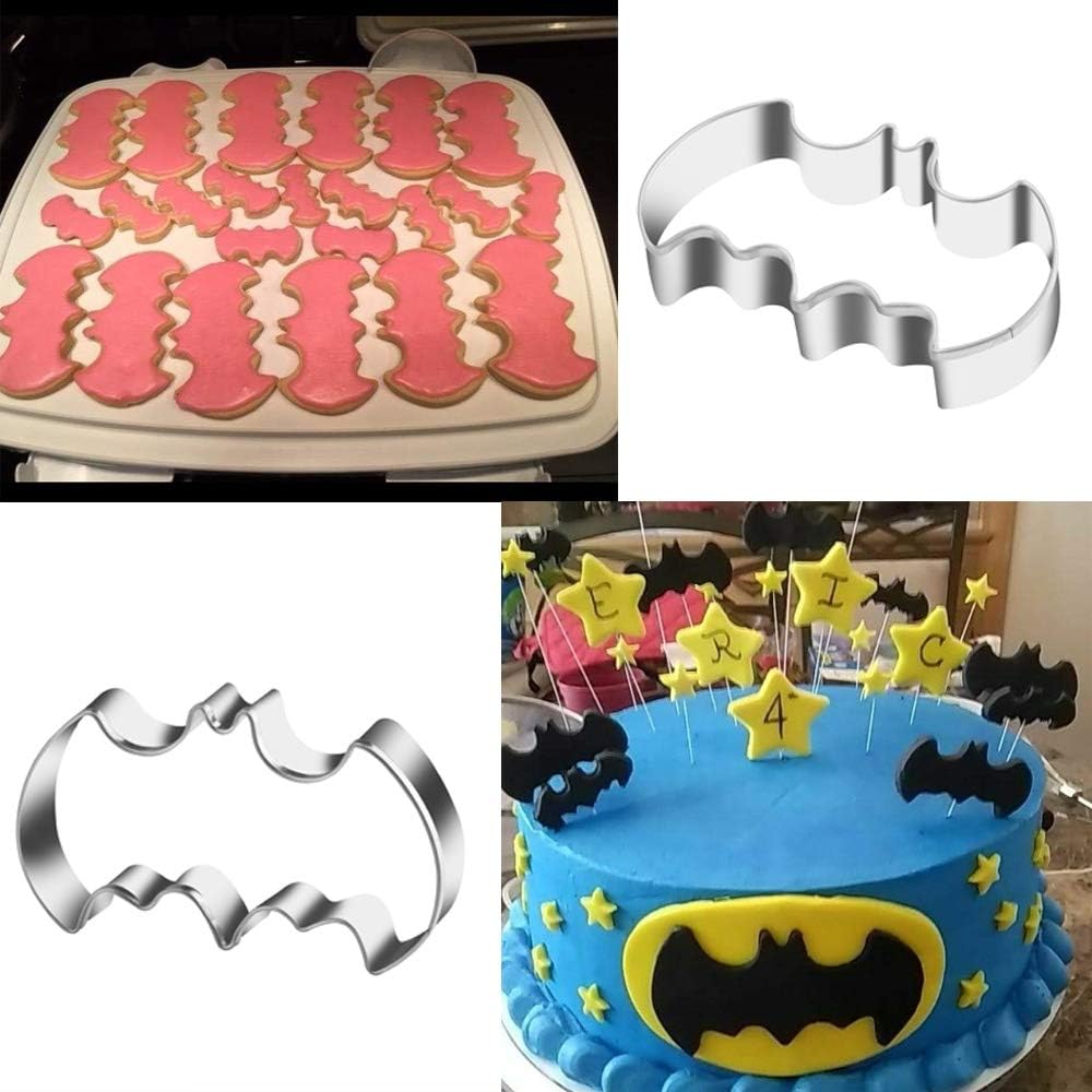 Stainless Steel Halloween Bat Cookie Cutter Set - 3 Piece Biscuit Cutters by KSPOWWIN