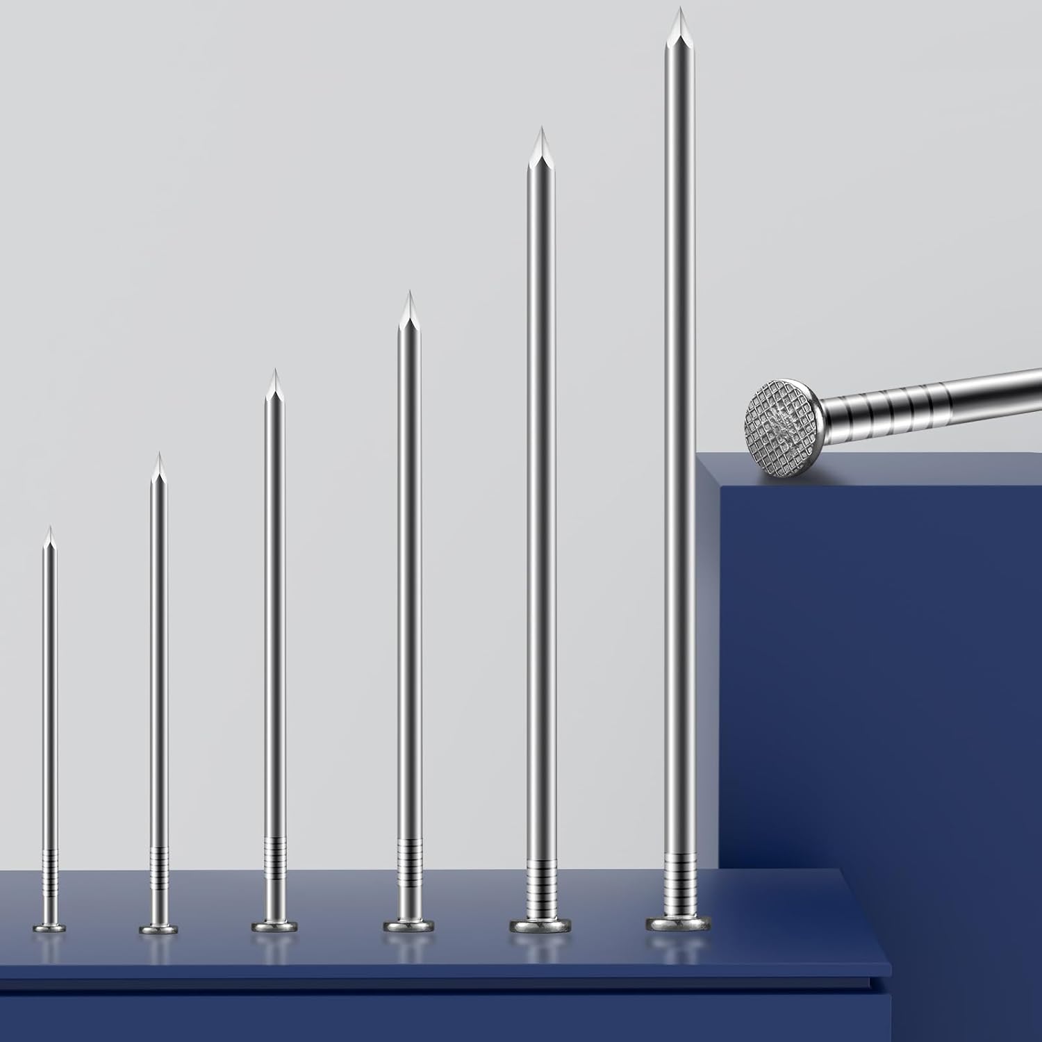 Stainless Steel Hardware Nails 1-1/2 inch, 300pcs - 1 lb Pack for Hanging Pictures, Small Wall & Wood Nails