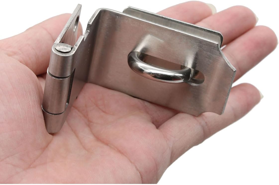 Stainless Steel Heavy Duty 90 Degree Door Hasp Latch for Push/Sliding/Barn Door Security