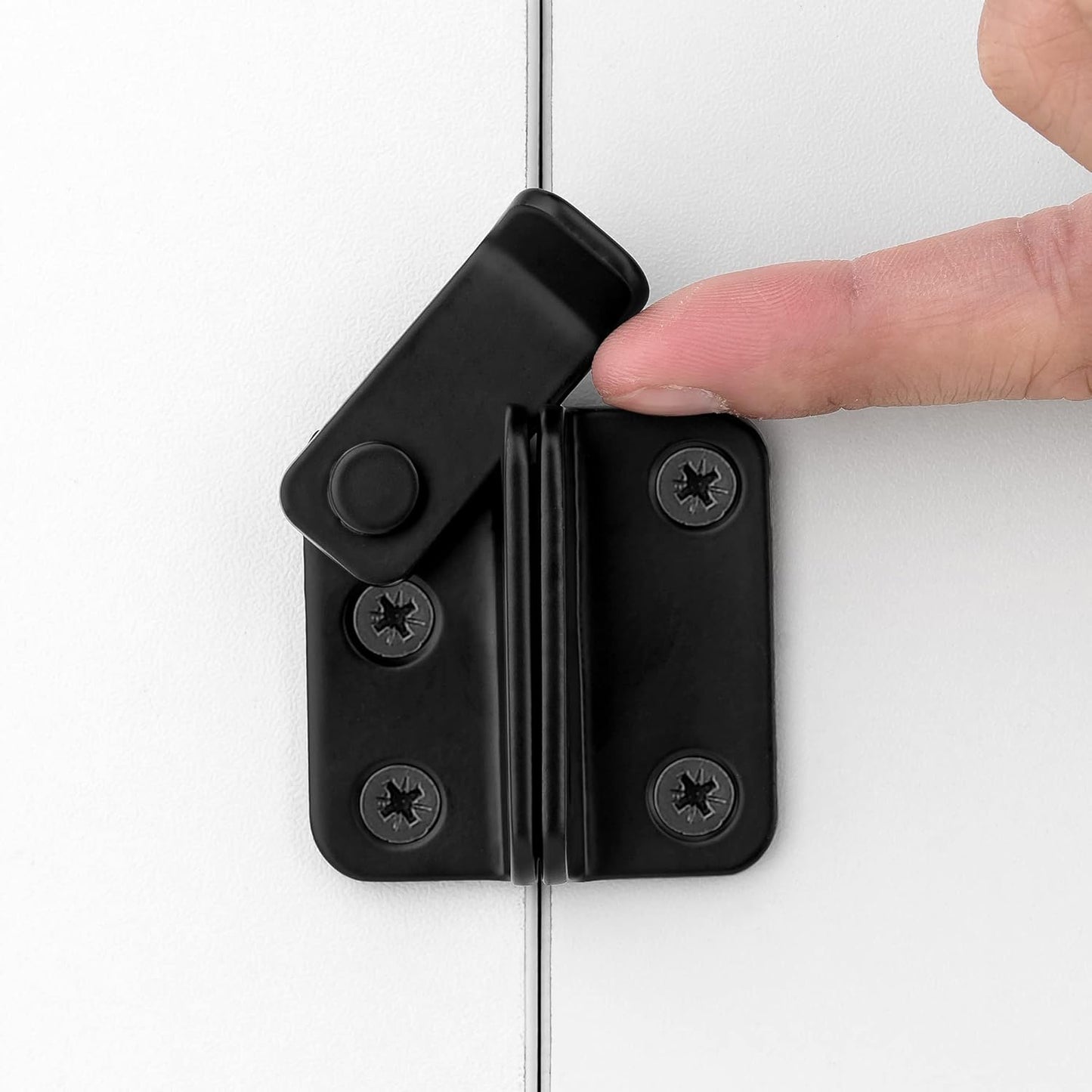 Stainless Steel Heavy Duty Flip Latch Set for Barn Gates, Doors, and Cabinets - 2 Pack, Black, 1.81" x 1.77
