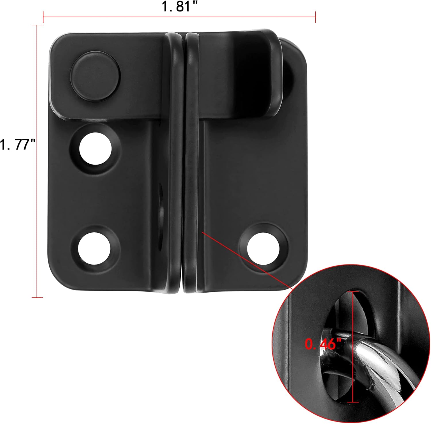 Stainless Steel Heavy Duty Flip Latch Set for Barn Gates, Doors, and Cabinets - 2 Pack, Black, 1.81" x 1.77