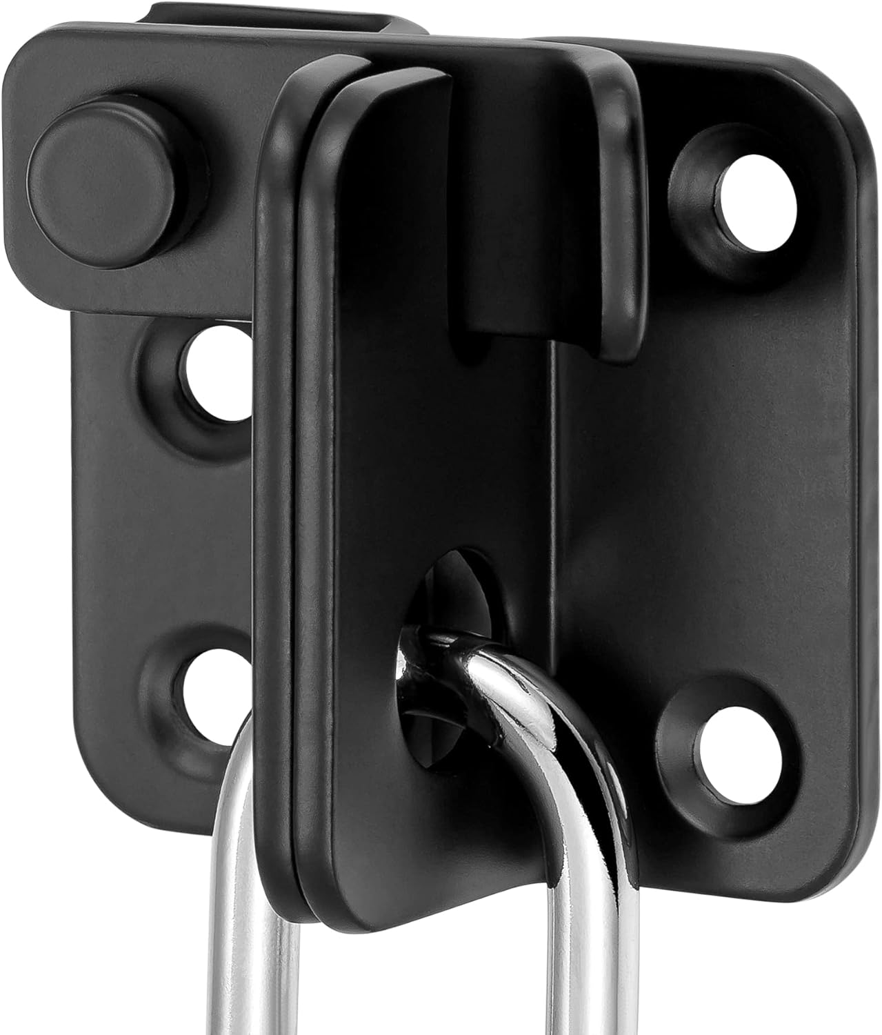 Stainless Steel Heavy Duty Flip Latch Set for Barn Gates, Doors, and Cabinets - 2 Pack, Black, 1.81" x 1.77