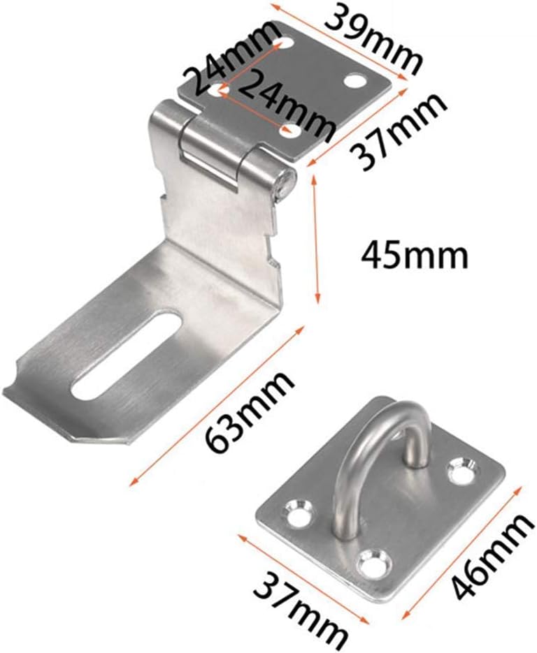 Stainless Steel Heavy Duty Padlock Hasp for Push/Sliding/Barn Door - 90 Degree Safety Angle Locking Latch by WANLIAN dingchi - WildKart