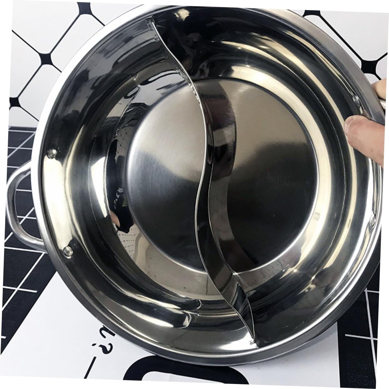 Stainless Steel Hot Pot Frying Pan with Dual-Sided Cookware and Steamer - Electric Pressure Cooker for Kitchen Gadget