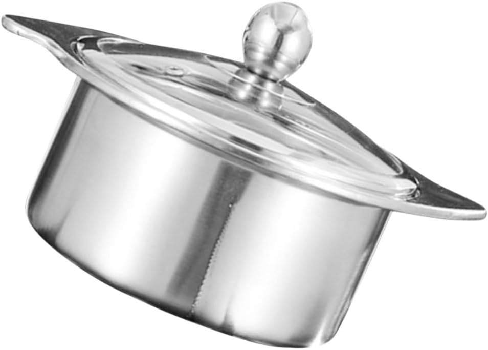 Stainless Steel Hot Pot with Divider, Two-Flavor Soup Pot Shabu Shabu Pot 16cm, Induction Cookware