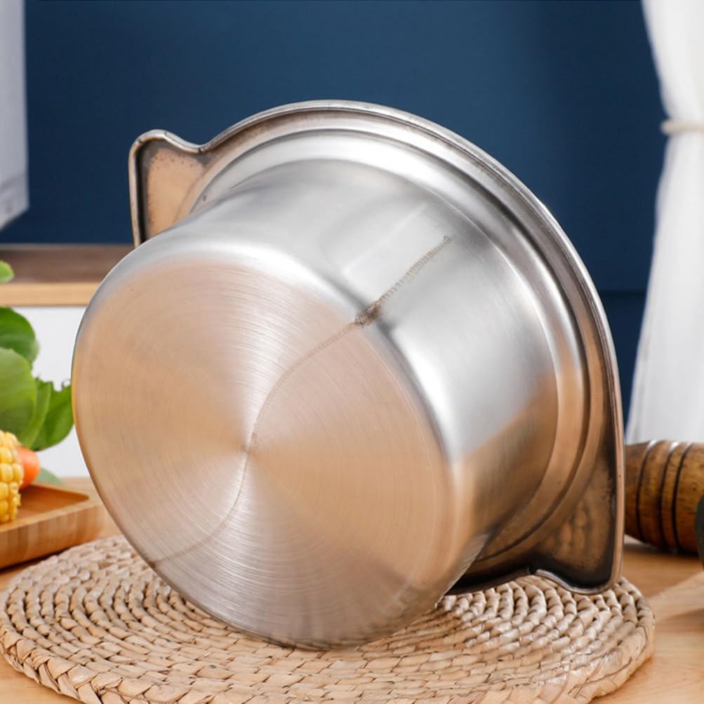 Stainless Steel Hot Pot with Divider, Two-Flavor Soup Pot Shabu Shabu Pot 16cm, Induction Cookware