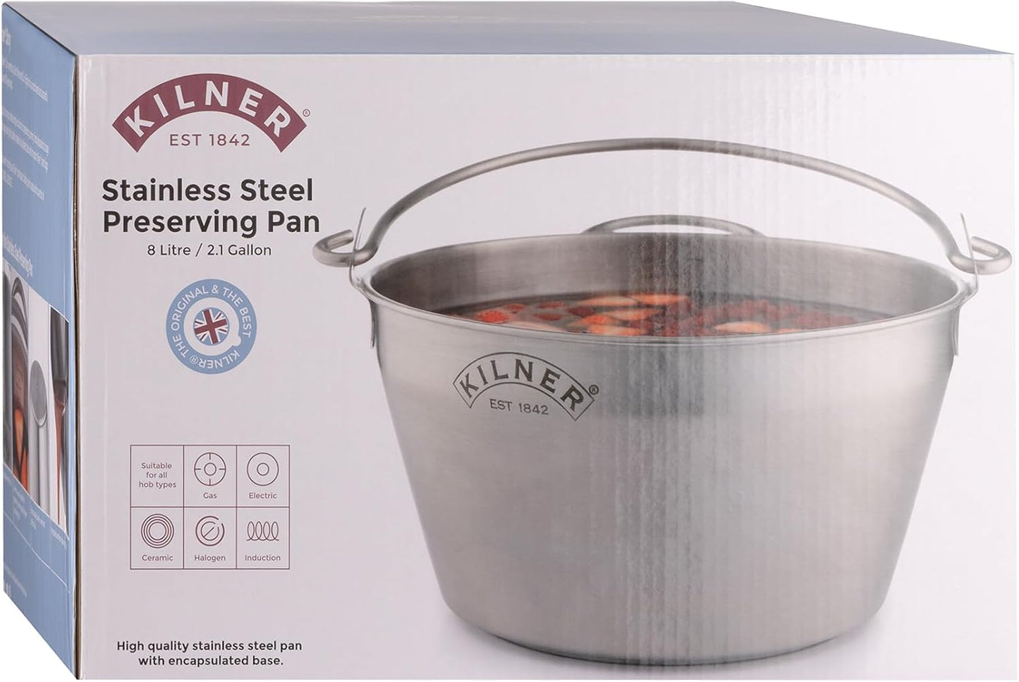 Stainless Steel Kilner Jam Pan for Preserving - Silver Color