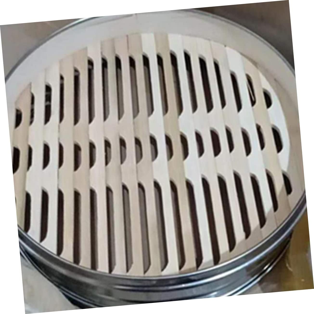 Stainless Steel Kitchen Steamer with Fish Steamer Pan, Wrapped Pot, and Vegetable Basket Insert - Wooden Khaki Insets for Healthy Cooking