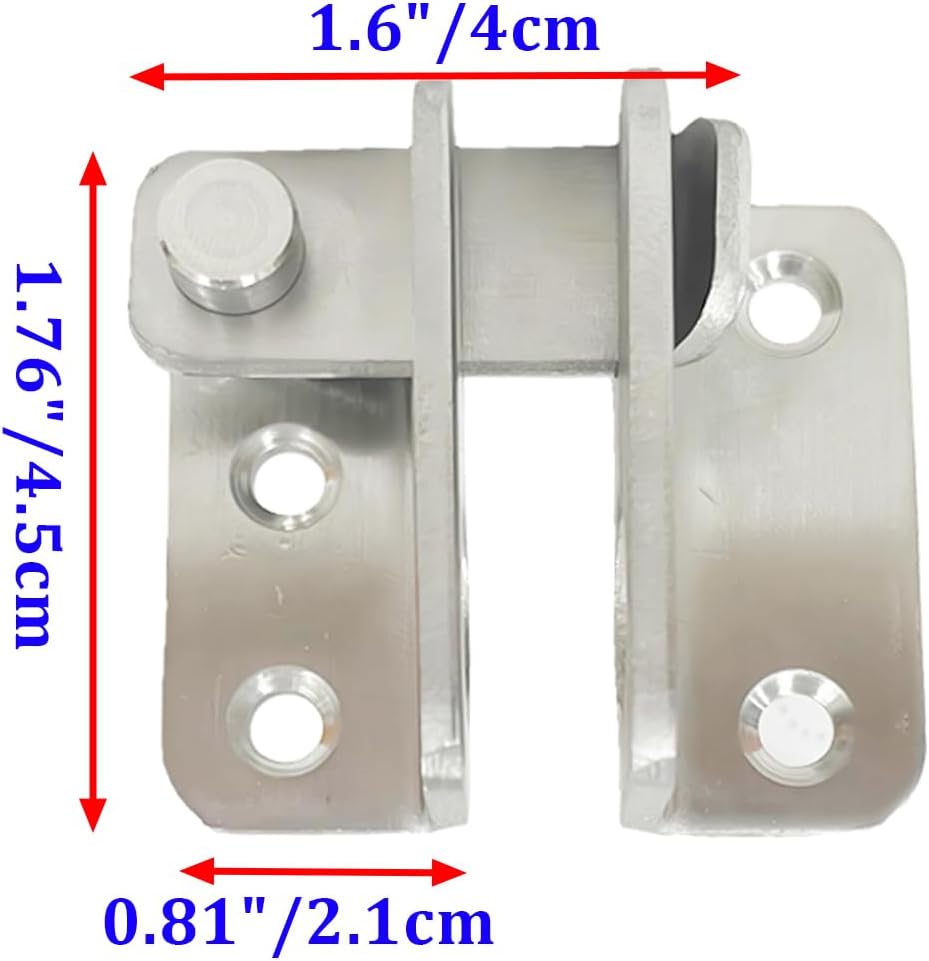 Stainless Steel Left Flip Door Latch Set for Cabinets, Bathrooms, Garages - 4 Pack