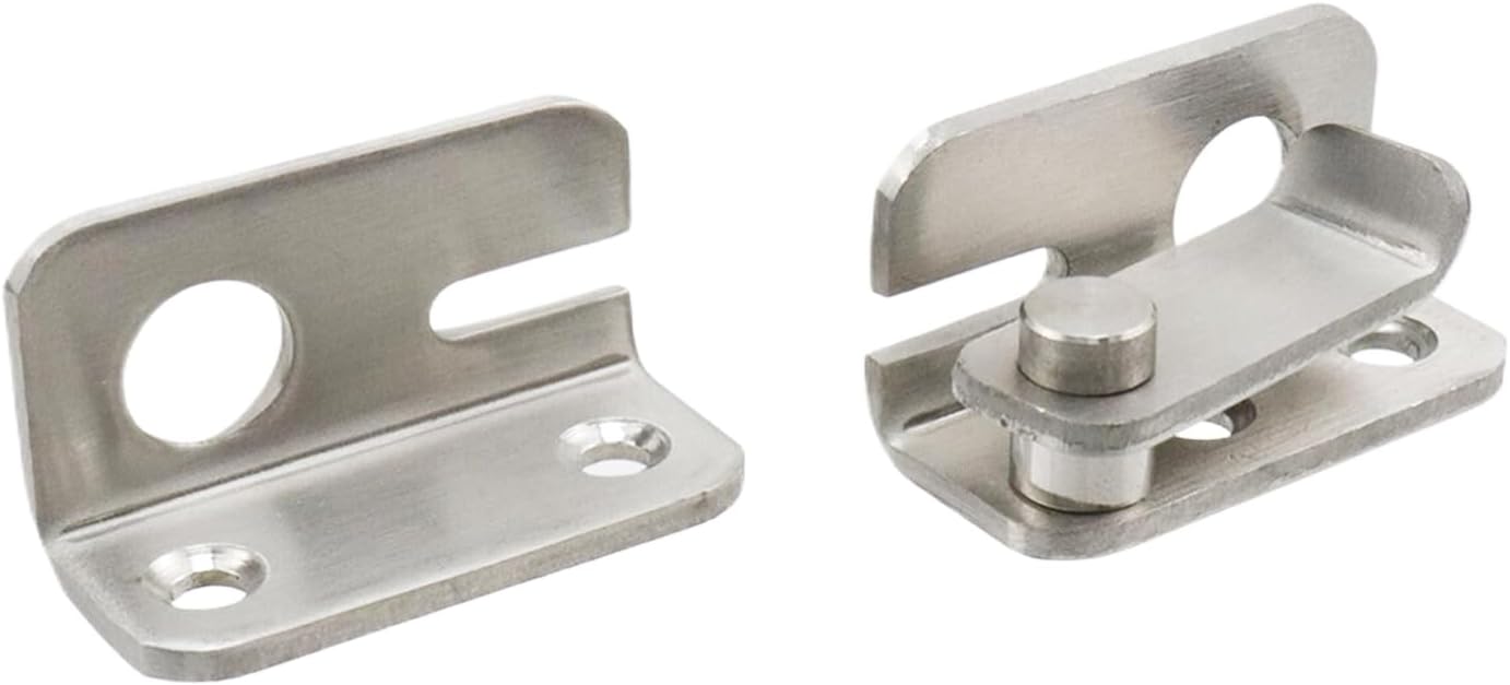 Stainless Steel Left Flip Door Latch Set for Cabinets, Bathrooms, Garages - 4 Pack