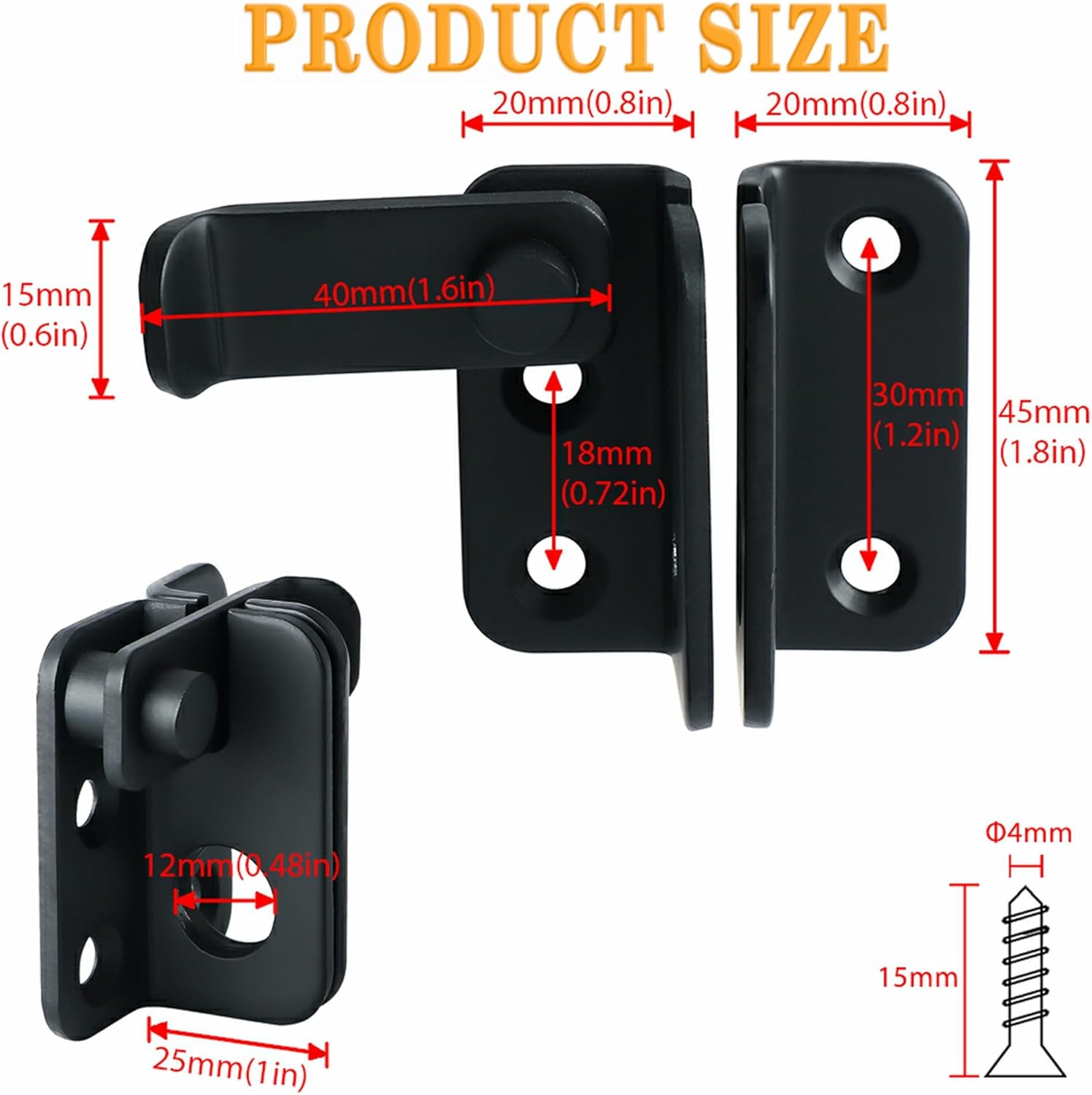 Stainless Steel Matte Black Flip Latch Gate Latches for Barn Cabinet Pet Cage - MS3001-B - WildKart