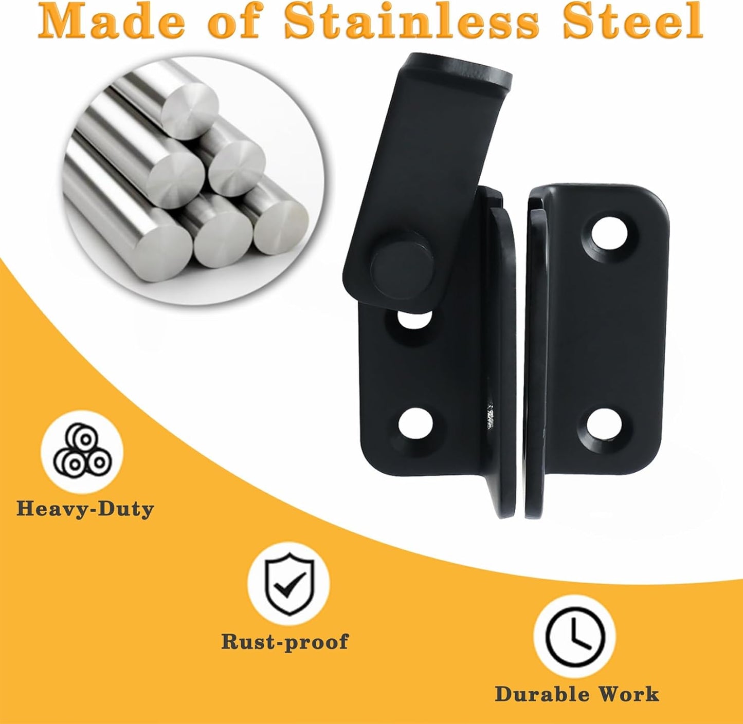 Stainless Steel Matte Black Flip Latch Gate Latches for Barn Cabinet Pet Cage - MS3001-B - WildKart