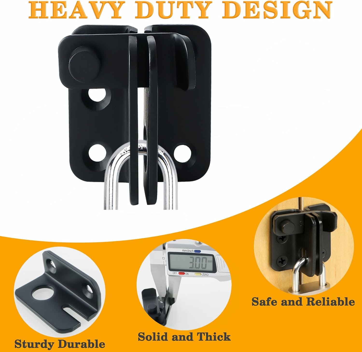 Stainless Steel Matte Black Flip Latch Gate Latches for Barn Cabinet Pet Cage - MS3001-B - WildKart