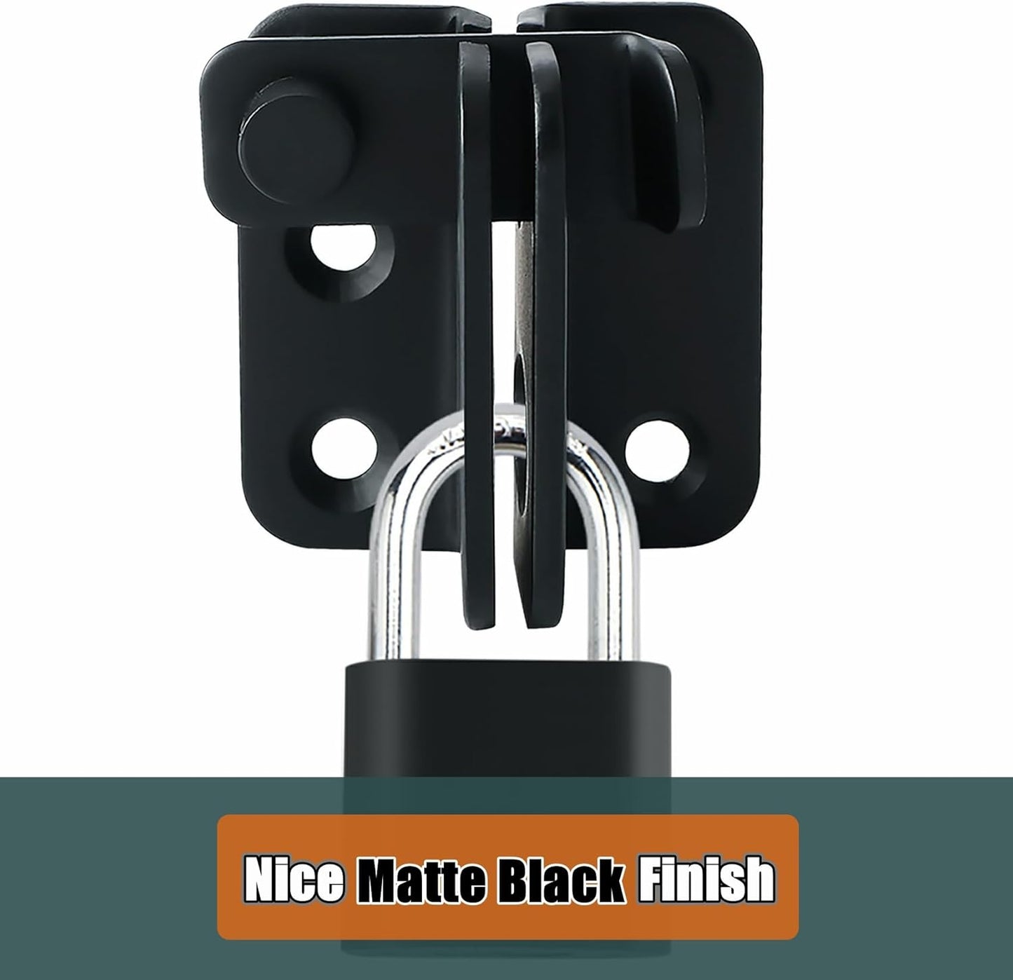 Stainless Steel Matte Black Flip Latch Gate Latches Set with Padlock for Barn Cabinet Pet Cage Garden Bathroom Garage Window Sliding Door - MS3001B-SET