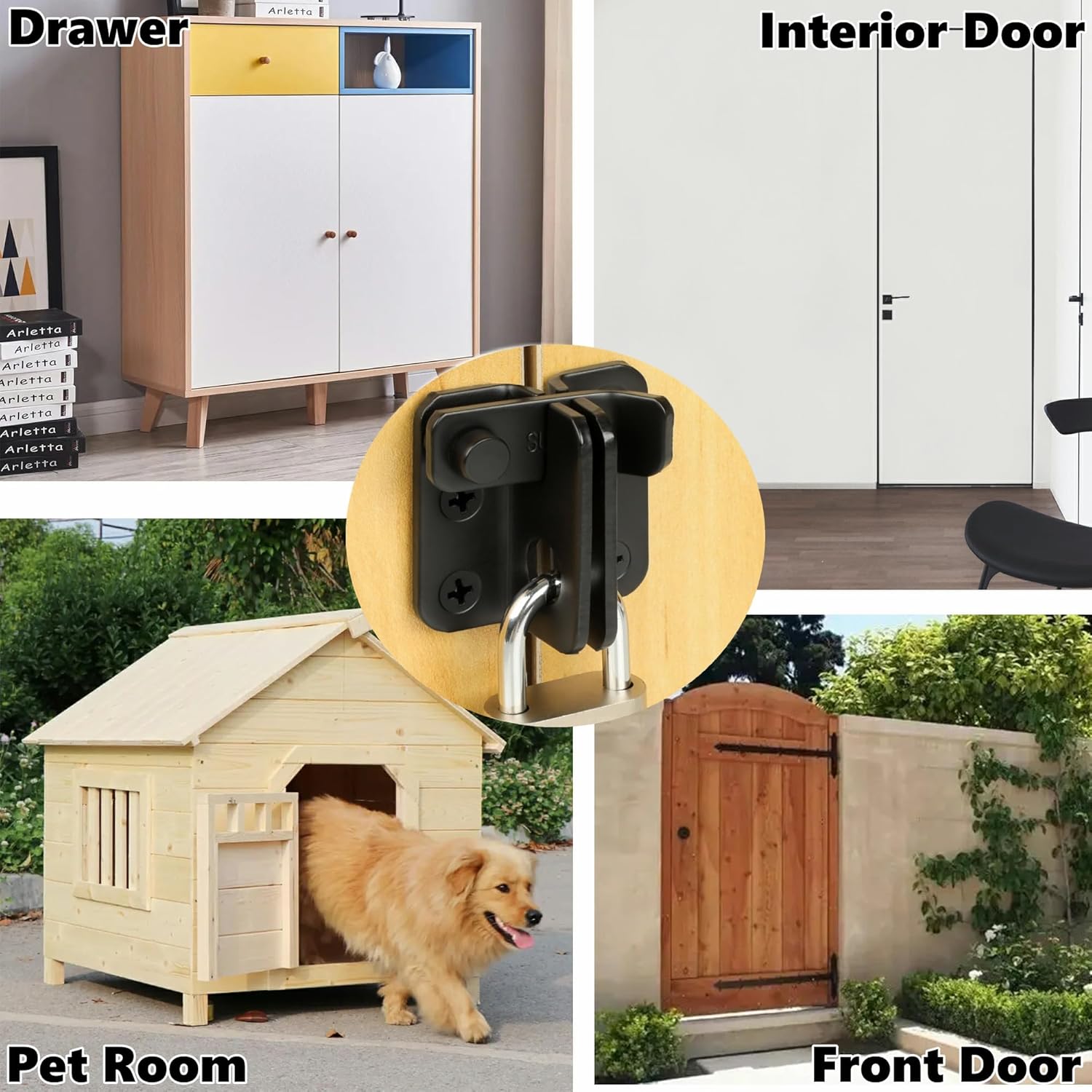 Stainless Steel Matte Black Flip Latch Gate Latches for Barn Cabinet Pet Cage - MS3001-B - WildKart