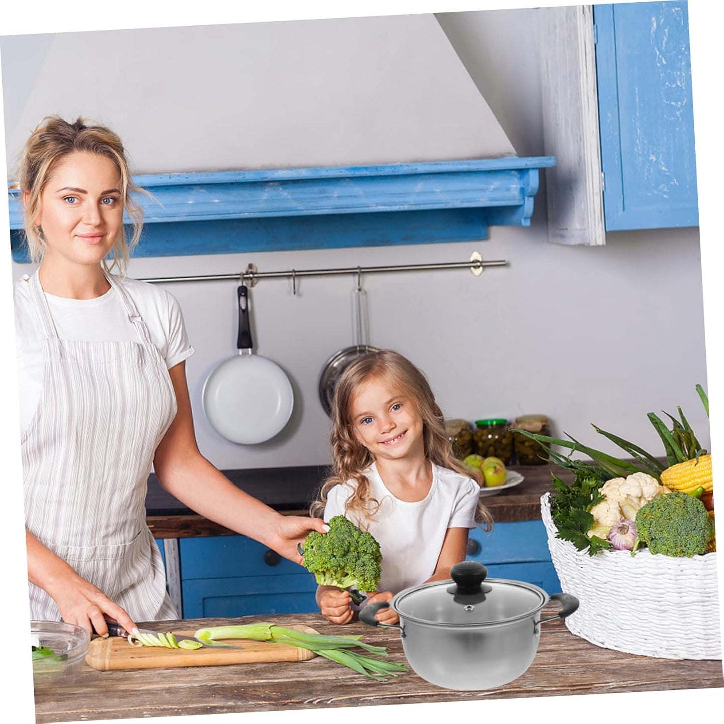 Stainless Steel Milk Pot with Strainer, Multipurpose Large Cooking Pot for Soup, Sauce, Butter - 16c Capacity