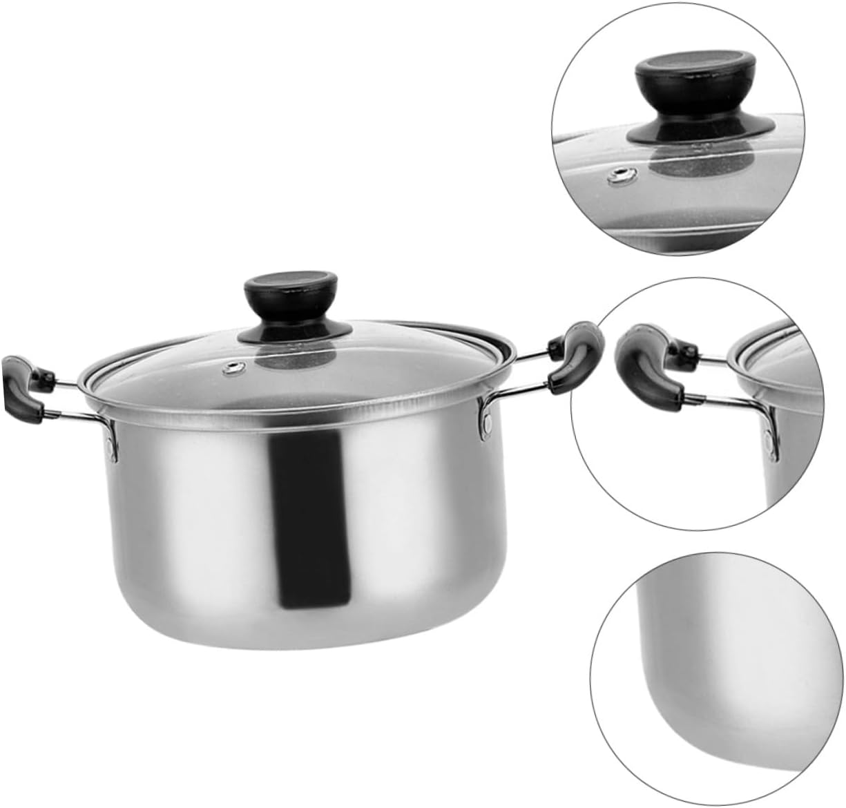 Stainless Steel Milk Pot with Strainer, Multipurpose Large Cooking Pot for Soup, Sauce, Butter - 16c Capacity