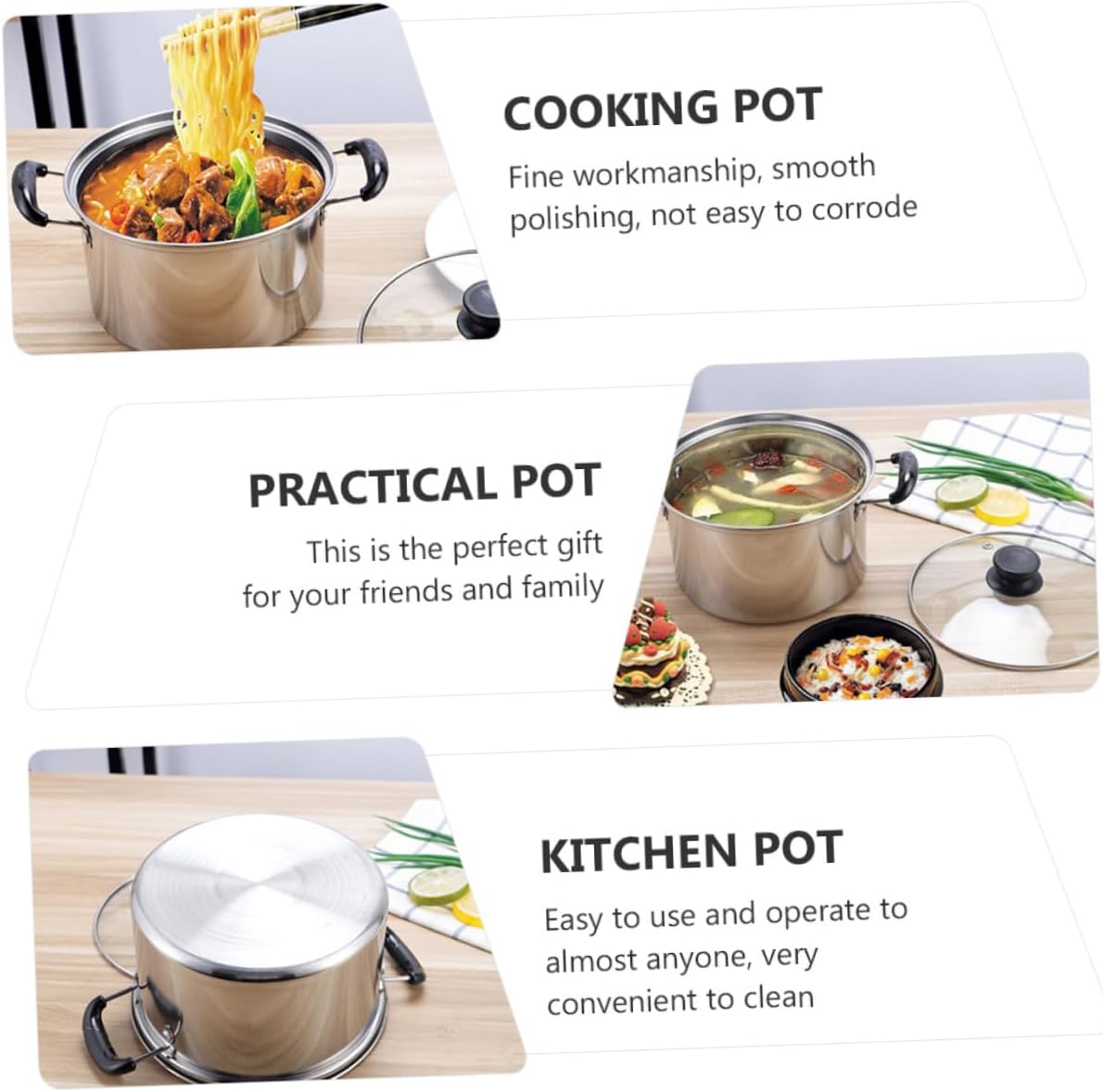 Stainless Steel Milk Pot with Strainer, Multipurpose Large Cooking Pot for Soup, Sauce, Butter - 16c Capacity