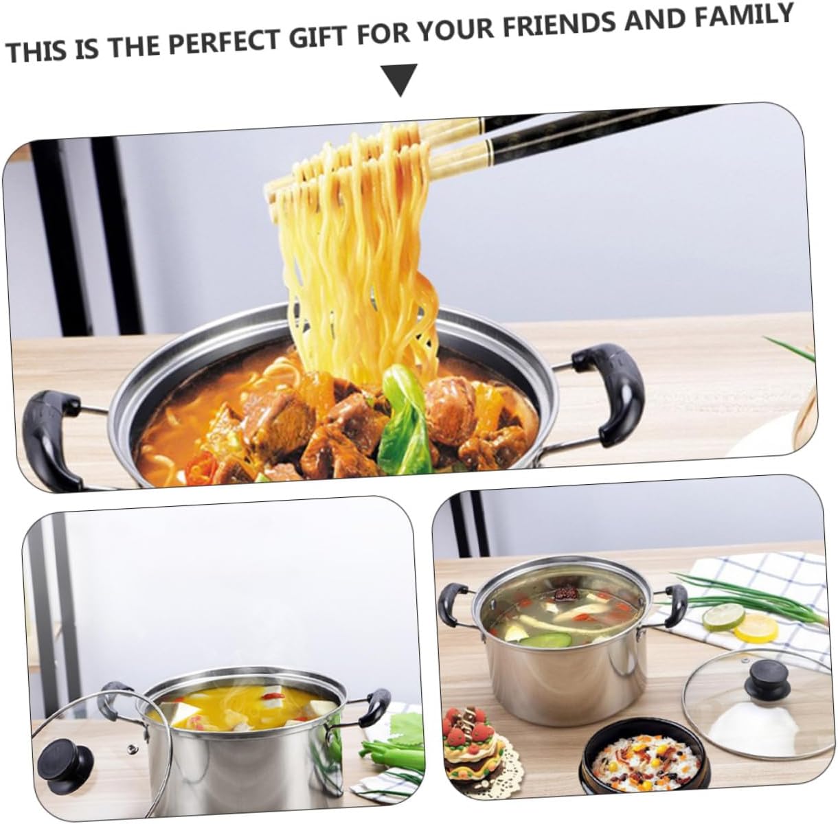 Stainless Steel Milk Pot with Strainer, Multipurpose Large Cooking Pot for Soup, Sauce, Butter - 16c Capacity