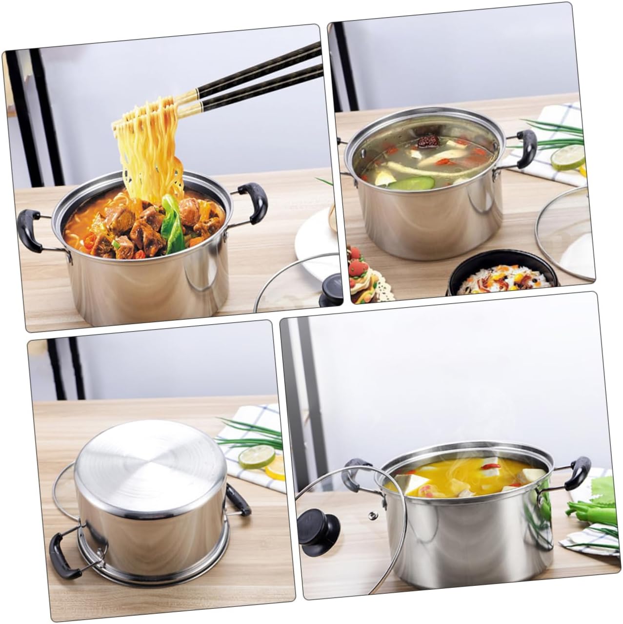 Stainless Steel Milk Pot with Strainer, Multipurpose Large Cooking Pot for Soup, Sauce, Butter - 16c Capacity