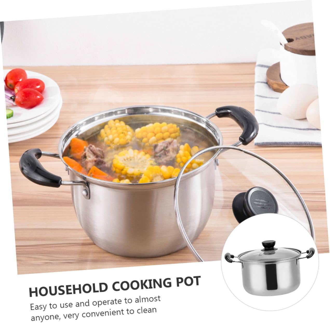 Stainless Steel Milk Pot with Strainer, Multipurpose Large Cooking Pot for Soup, Sauce, Butter - 16c Capacity