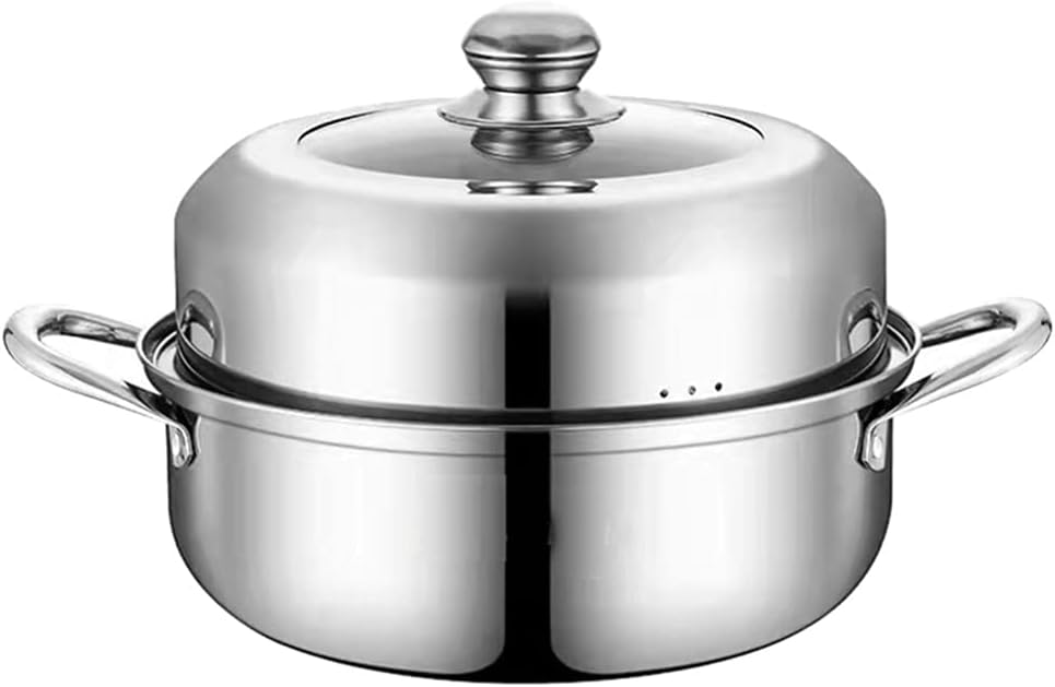 Stainless Steel Multi-Functional Steamer Pot for Healthy Cooking - Kitchen Cookware Pot for Steaming and Cooking - 1pc by DOITOOL